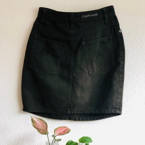 Carmar Army Green Denim Skirt NWT 26 - Picture 2 of 5